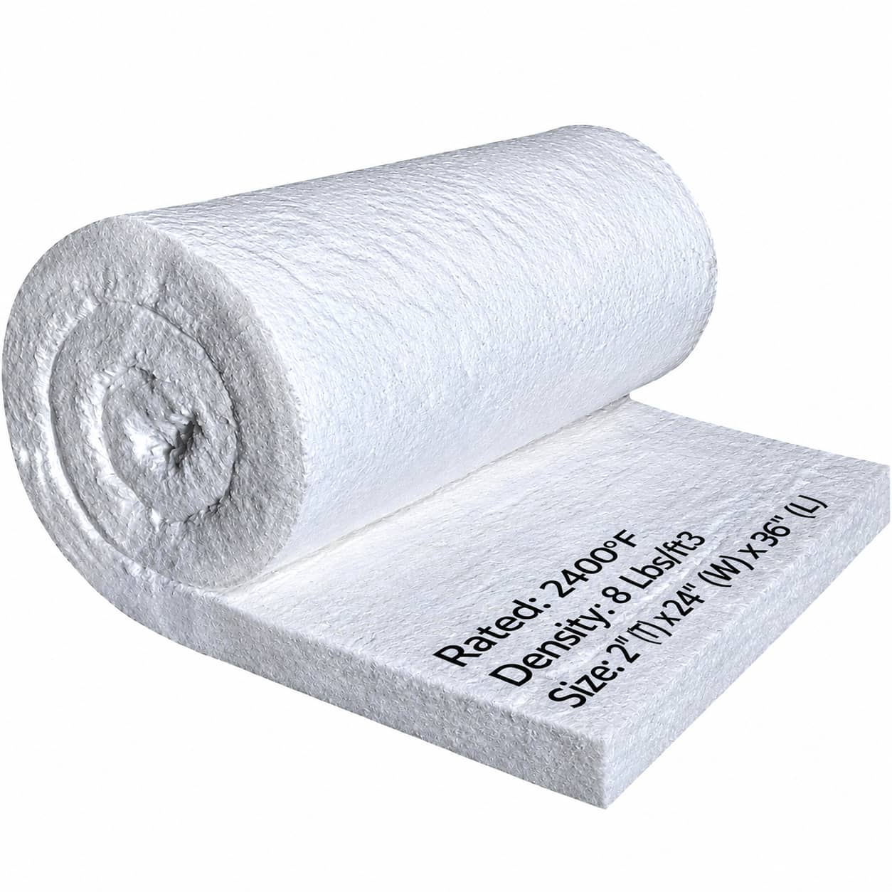 Ceramic Fiber Insulation Blanket - 2" x 24" x 36? - 2400F 8# Density - Fireproof Insulation Blanket for Forge, Furnace, Kiln, Stove, Fireplace, Pizza Oven Insulation, Dishwasher Insulation Blanket