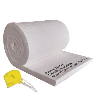 Simond Store Ceramic Fiber Blanket - 2" x 24" x 150" - 2400F 8# - High Temperature Insulation Baffles for Wood Stove Forge Pizza Oven Furnace Kiln Fireplace Insulation - Dishwasher Insulation Blanket