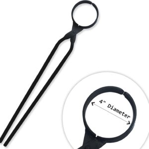 Simond Store 27" Blacksmith Tong Foundry Flask Metal Tongs for Clay Graphite and Graphite Crucibles, Heavy Duty Steel Tong 4" Diameter for Metal Melting Refining Casting Gold, Silver