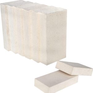 SIMOND STORE Insulating Fire Bricks, 2500F Rated, 2.5 Inch x 4.5 Inch x 9 Inches, Pack of 8, Soft Fire Bricks for Oven Wood Stove Forge Kiln Fireplace Fire Pit Jewelry Soldering Heat Insulation Block