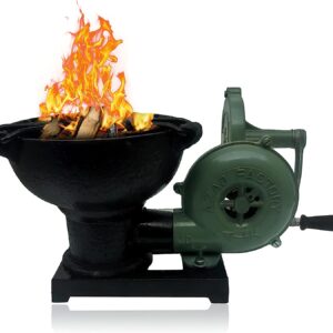 Simond Store Blacksmith's Forge with Hand Blower for Knife Making Blacksmithing Forging Tools Equipment - Vintage Style Coal Forge Furnace with Pedal Type Handle