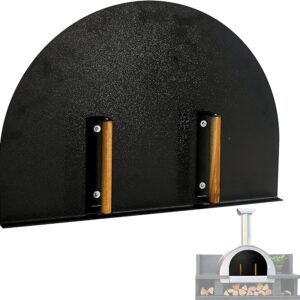 Simond Store Pizza Oven Door 27?(L) X 19.25?(H) Stainless Steel 304 Heavy-Duty Oven Door with Wooden Handle for Indoor & Outdoor Pizza Oven, Outdoor Pizza Oven Kit