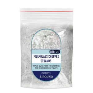 4 Pounds Chopped Fiberglass Strands 1/4" E-Glass Fibers