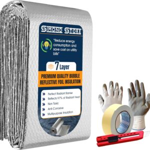 SIMOND STORE Double Reflective Insulation, 24? x 4' (8 Pack), Double Bubble Insulation, Reflective Bubble Wrap Aluminum Foil Insulation for Windows, Attics, Walls, Roofs, Cars, Garage Door Insulation