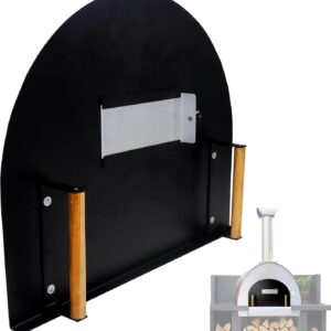 Simond Store Pizza Oven Door 25? X 20? Stainless Steel 304 Heavy-Duty Oven Door with Wooden Handle for Indoor & Outdoor Pizza Oven, Outdoor Pizza Oven Kit