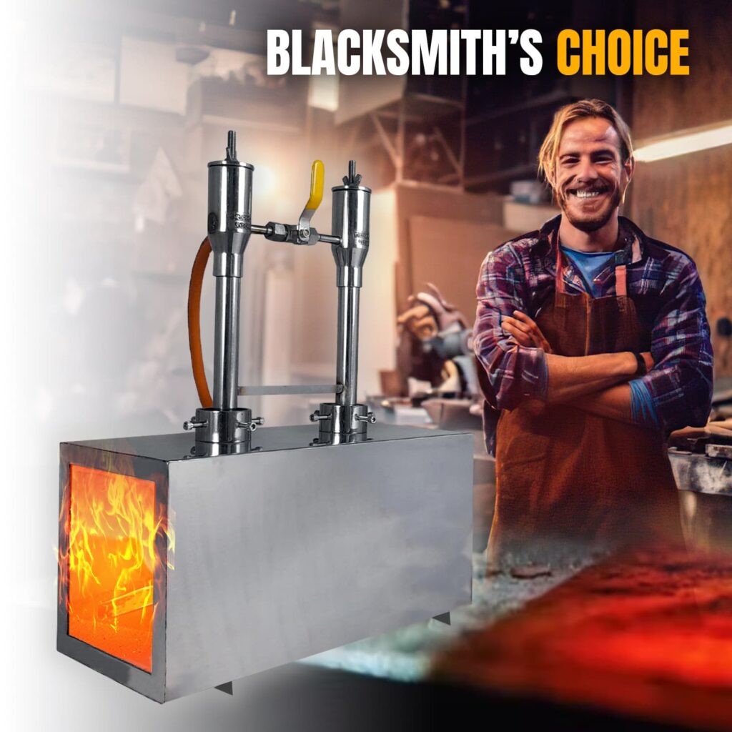Gas Forge for Blacksmithing, Double Burner 2600F Rated, Propane forge ...