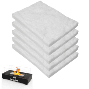 5 Pcs Ceramic Wool Wick Sponge to Extend Burn Time ? Ceramic Wool for Tabletop Firepit - Ceramic Fiber Insulation for Bioethanol Fireplaces, Portable Tabletop Fire Pits - 12" x 8" x 1" (Thick)