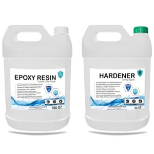 Countertop Epoxy Kit - Bar Top Epoxy Resin Gallon (100 Oz Epoxy 50 Oz Hardener Approx.) Yellow Resistant & Clear - Liquid Glass Epoxy for Tabletops, Countertops, Jewelry, Crafts, Art & More