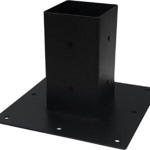 4 x 4 Post Base - Heavy Duty Carbon Steel 4x4 Post Base for Concrete Ground and Soil Ground - Mailbox Mounting Plate for Mailbox Post, Deck, Porch and Railing Support