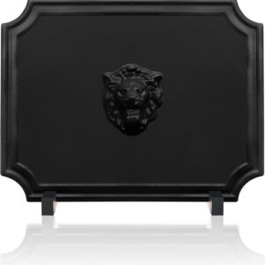 SIMOND STORE - Fire Back for Fireplace with Feet - 20"(W) x 16"(H) Cast Iron Fireplace Back Plate - Fire Backs for Fireplace Heat Reflection Wall Protection and Aesthetic Decoration
