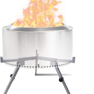FEBTECH - Fully Adjustable Carbon Steel Fire Pit Stand Compatible with Solo Stove Bonfire, Yukon, Ranger - Recommended for 15 to 27 Inch Fire Pits - All in One Firepit Stand for Outdoor Gatherings