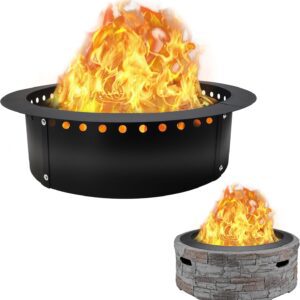 FEBTECH Smokeless Fire Ring Liner - 42" OD & 36" ID - Premium Carbon Steel Fire Ring with Heat Resistant Coating - DIY Portable Smokeless Fire Ring Designed for Memorable Gatherings Under The Stars