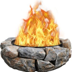 FEBTECH Smokeless Fire Ring Liner - 48" x 12" - Heat Resistant Coated Carbon Steel Portable Firepit Insert - Versatile DIY Fire Ring for in and Above Ground - Perfect for Backyard & Outdoor Bonfire