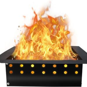 FEBTECH Smokeless Fire Ring Liner - Square Carbon Steel 32 inch OD & 24 Inch ID Square Fire Pit Insert with Heat Resistant Coating - DIY Campfire Ring for Outdoor Bonfire, BBQ, Camping & Gatherings