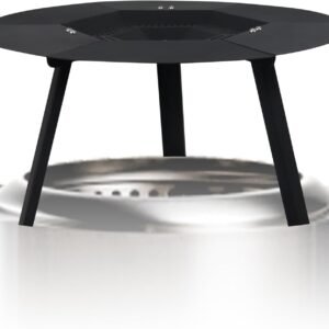 FEBTECH - 17.5" Fire Pit Heat Deflector Compatible for Solo Stove Ranger and Other 15" Fire Pit - Stainless Steel Solo Stove Heat Deflector with 2 Lifting Handles for Even Heat, Warmth and Comfort