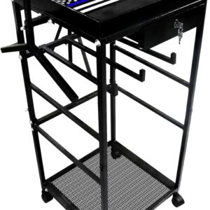 FEBTECH Police Gear Stand - Law Enforcement Gear Stand with Drawer18 x18 x45 Police Gear Rack & Military Gear Stand - Tactical Gear Rack w/3 Hooks,Police Uniform Holder Body Armor Stand