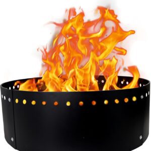 FEBTECH 36-Inch Fire Pit Ring ?12-Inch Height Round Insert for Outdoor DIY Fire Pits ?Ideal for In-Ground or Above-Ground Use in Gardens or Camping Sites