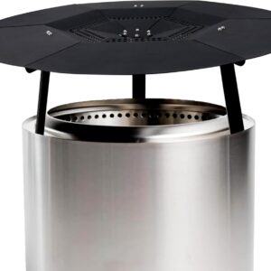 FEBTECH-24.6" Fire Pit Heat Deflector Compatible for Solo Stove Bonfire and other 19.5" Fire pit -Stainless Steel Smokeless Fire Pit Heat Deflector with Lifting Handle - Solo Stove Bonfire Accessories