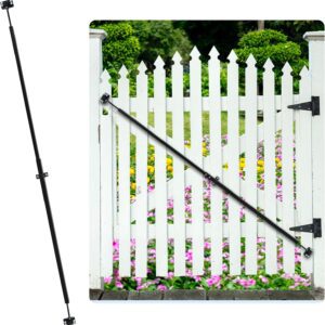 FEBTECH - 6' Telescopic Gate Brace ?43"-72" Adjustable Carbon Steel Anti-Sag Support, Powder-Coated Heavy-Duty Gate Anti Sag Kit for Farm Gate, Garden Gate ?Easy DIY Installation Gate Sag Kit