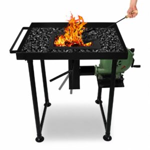 Coal Forge Stand: fire Pot & Hand Blower Blacksmith Forge kit- | perfect for coal forge fire pots & hand blowers blacksmithing starter kit with Steel coal forge kit Stand - forge starter kit